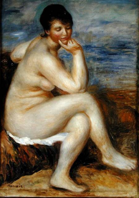 Baigneur assis sur un rocher - Pierre-Auguste Renoir