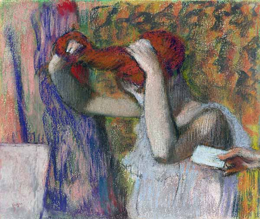 Femme se coiffant, la lettre - Edgar Degas
