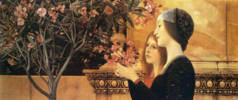 Deux filles avec un laurier-rose - Gustav Klimt