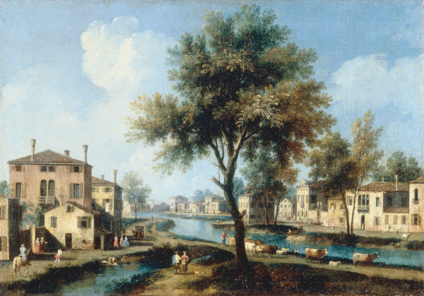 Vue d'un village sur la Brenta - Giovanni Antonio Canal 