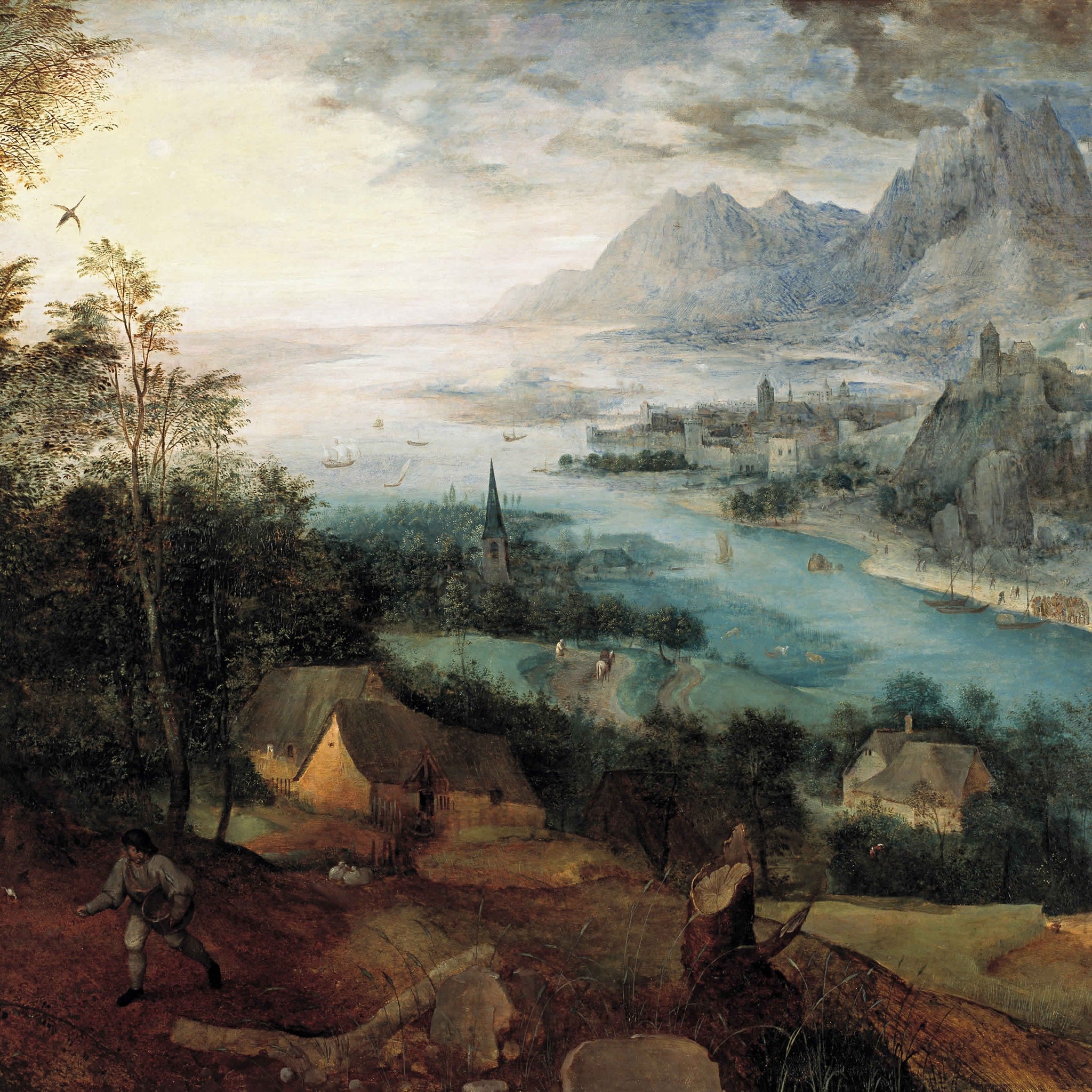 Paysage fluvial avec la parabole du semeur - Pieter Brueghel l'Ancien