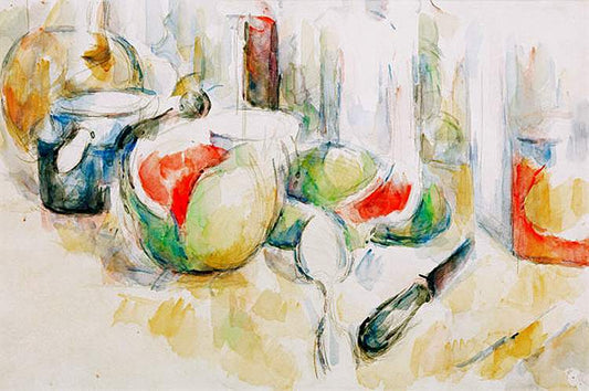 Nature morte avec pastèque entamée - Paul Cézanne