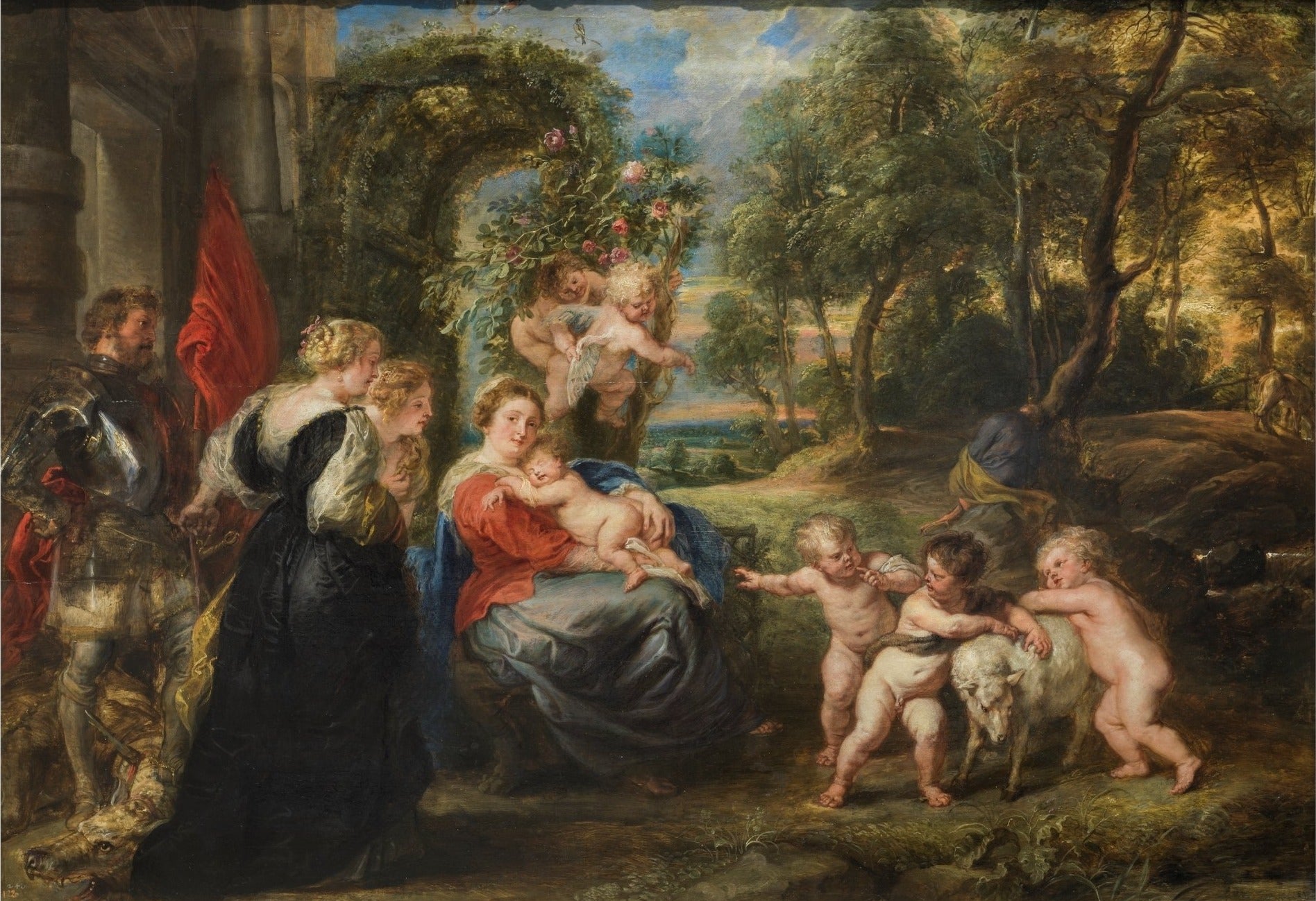Repos sur la fuite en Égypte, avec les saints - Peter Paul Rubens