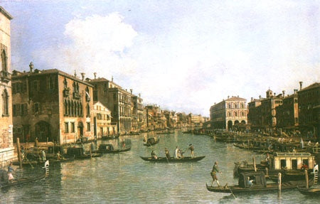 Le Canal Grande dans une direction du sud-est au Pont du Rialto - Giovanni Antonio Canal