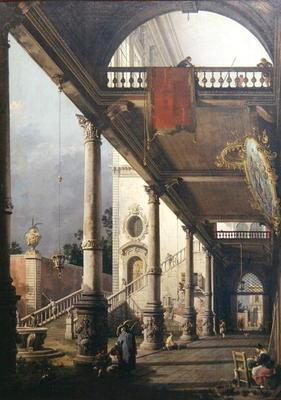 Capriccio d'une colonnade, 1765 (huile sur toile) - Giovanni Antonio Canal