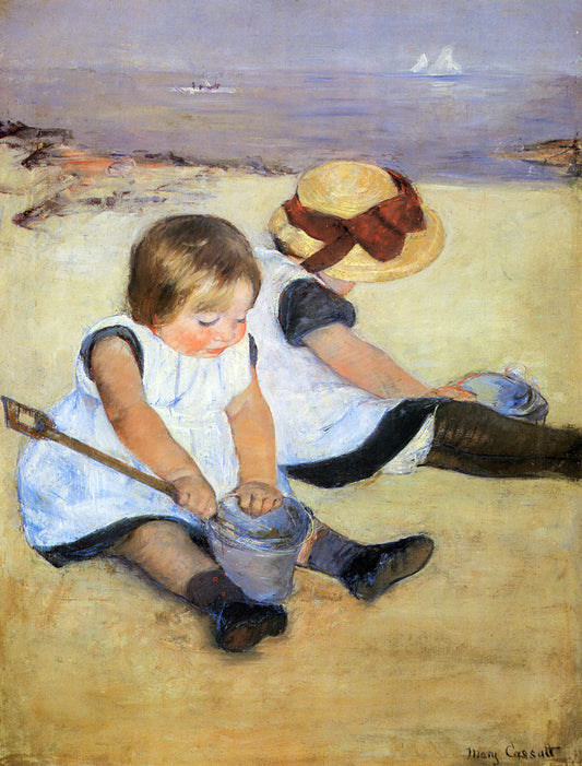 Enfants jouant sur la plage - Mary Cassatt