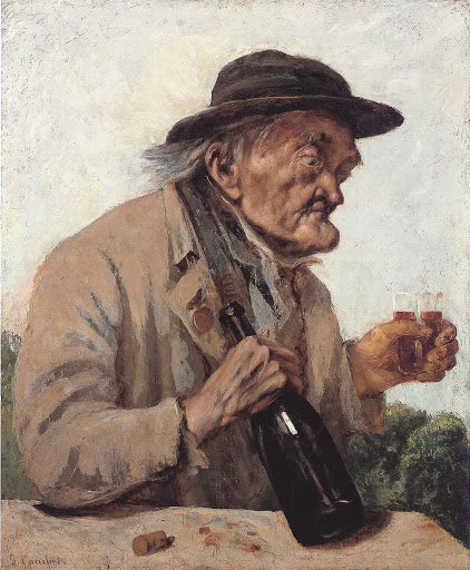 Vieil homme avec un verre de vin - Gustave Courbet