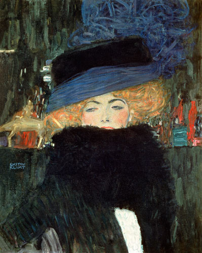 Dame avec le chapeau et le boa - Gustav Klimt