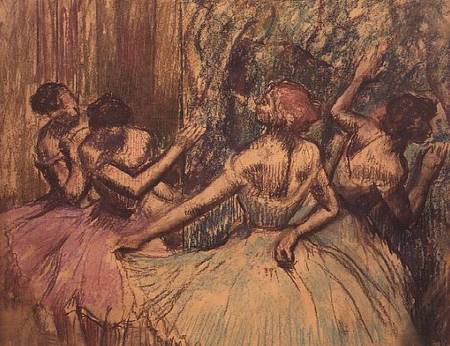 Les danseurs dans les ailes - Edgar Degas