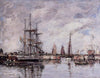 Deauville, le trois-mâts norvégien quitte le port - Eugène Boudin