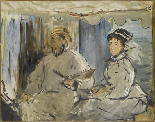 Le peintre Monet dans son atelier - Edouard Manet