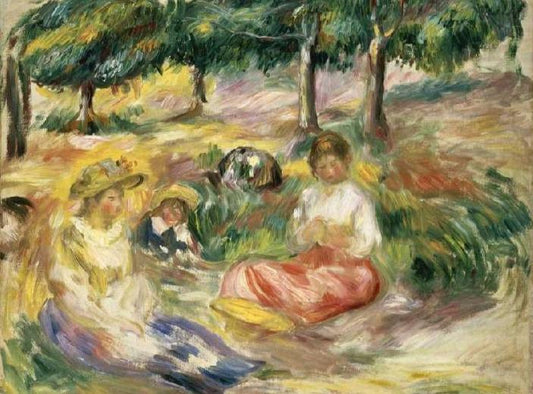 Trois jeunes femmes dans la verdure - Pierre-Auguste Renoir
