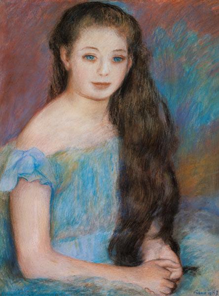 Fille aux cheveux noirs avec des yeux bleus - Pierre-Auguste Renoir