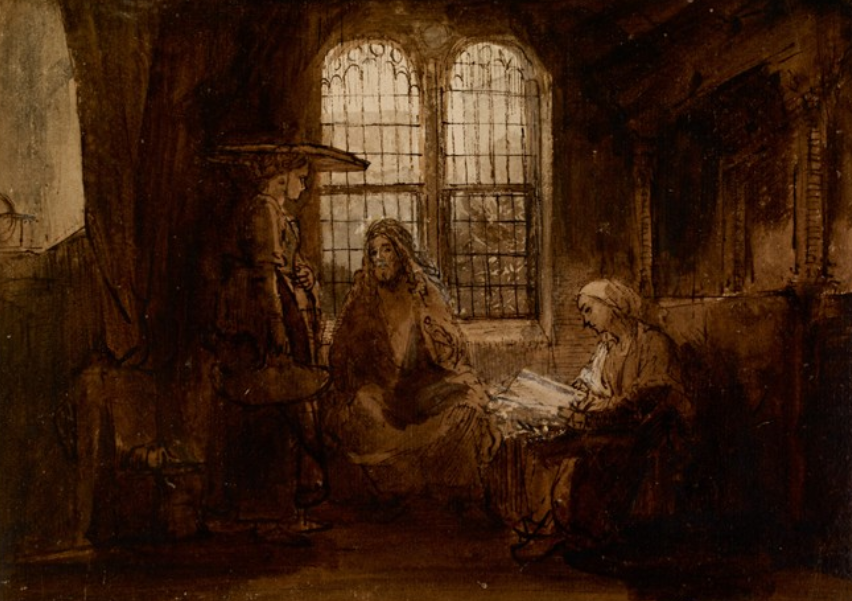 Le Christ conversant avec Marthe et Marie - Rembrandt van Rijn