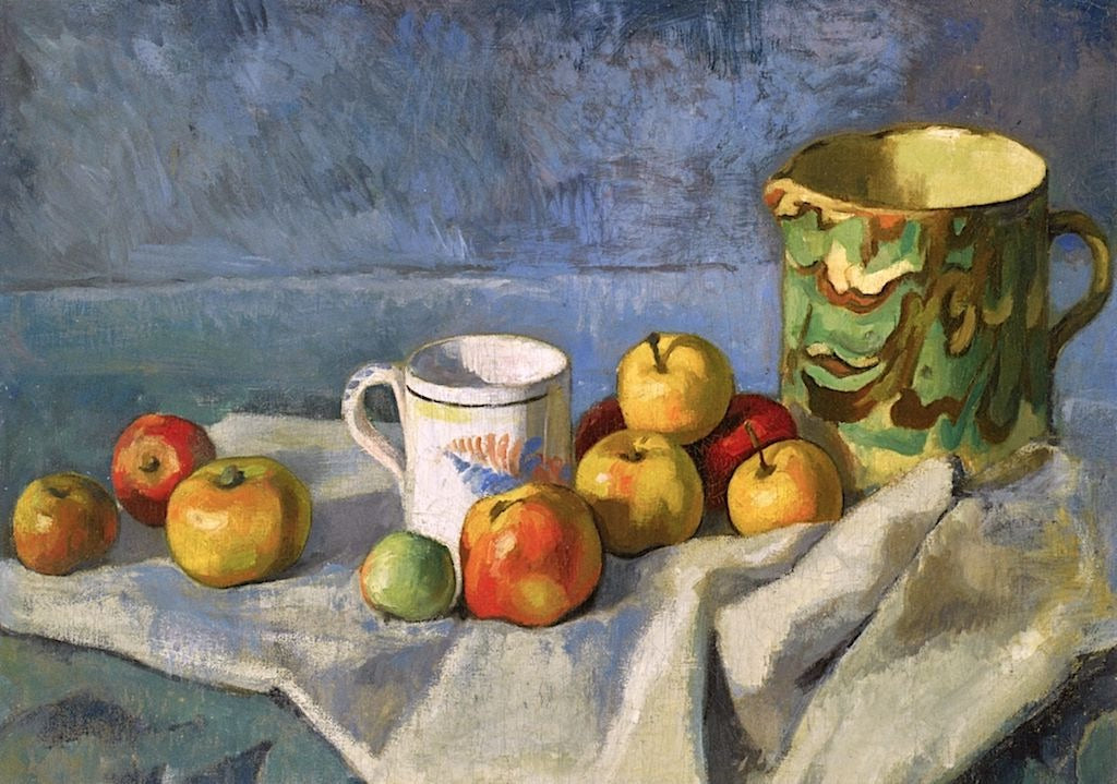 Nature morte avec des pommes, une tasse et un pichet - Paul Cézanne
