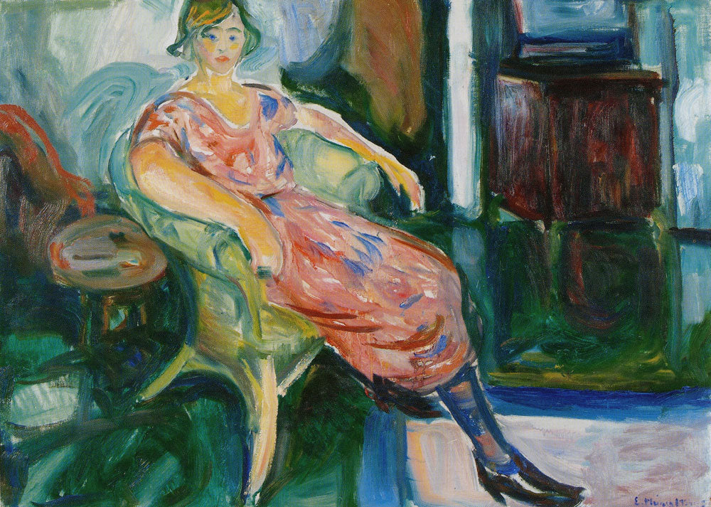 Femme dans une chaise en osier - Edvard Munch
