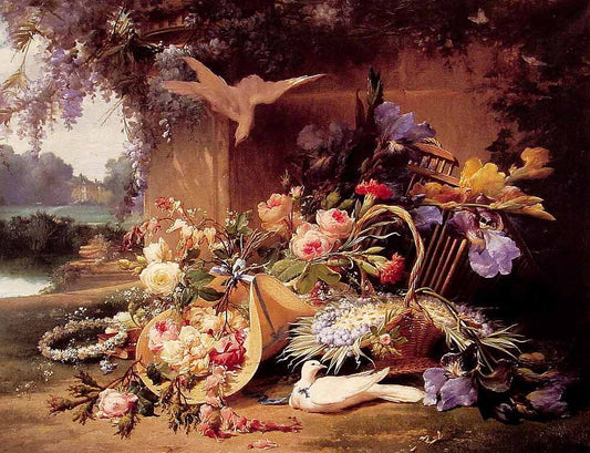 Nature morte élégante avec des fleurs - Eugène Bidau