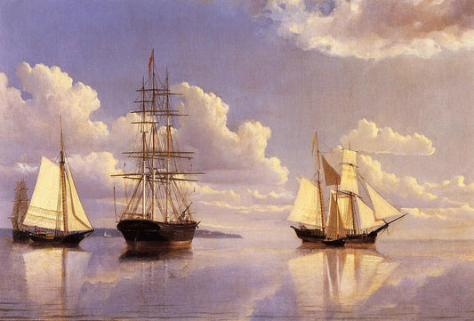 La rivière Kennebec, en attendant le vent et la marée, 1860 - William Bradford