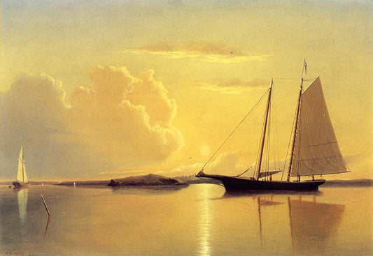 Goélette dans le port de Fairhaven, lever de soleil, 1859 - William Bradford