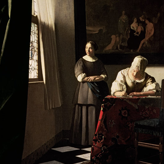 Femme écrivant une lettre et sa servante - Johannes Vermeer