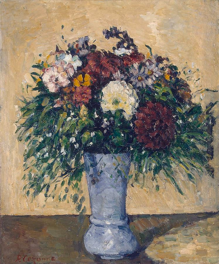 Botte de fleurs dans le vase bleu - Paul Cézanne