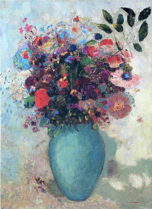 Fleurs dans un vase turquoise - Odilon redon