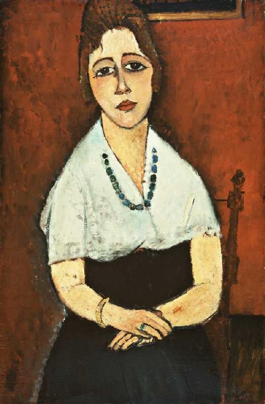Jeune femme avec la chaîne de col (Elena Picard) - Amadeo Modigliani