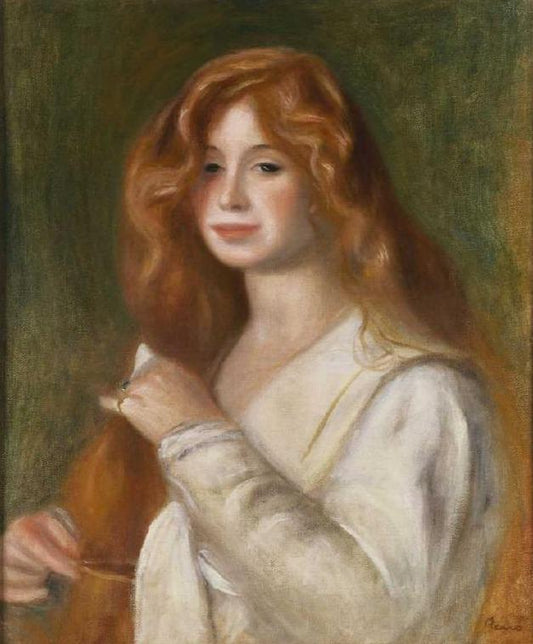 Jeune femme en peignante de leurs cheveux - Pierre-Auguste Renoir