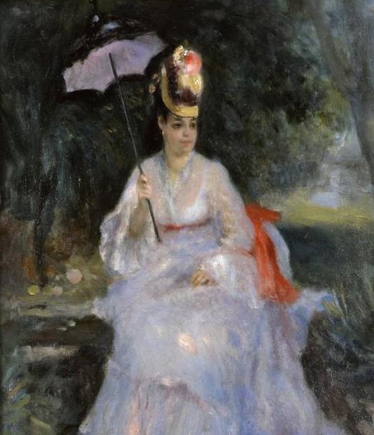 Femme avec un parasol assise dans un jardin - Pierre-Auguste Renoir