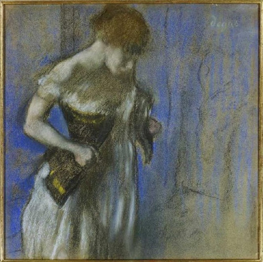 Femme en attachant de son corset - Edgar Degas