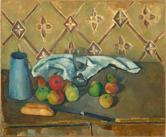 Fruits, serviette et pot à lait - Paul Cézanne