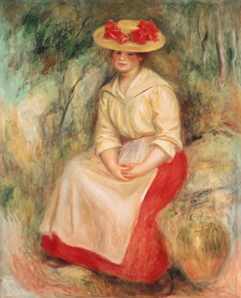 Gabrielle dans un chapeau de paille - Pierre-Auguste Renoir