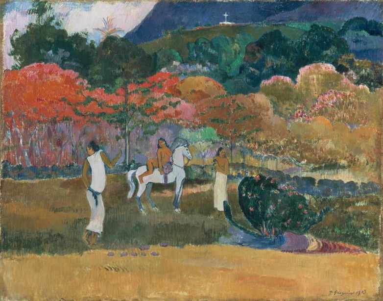 Les femmes et un cheval blanc - Paul Gauguin