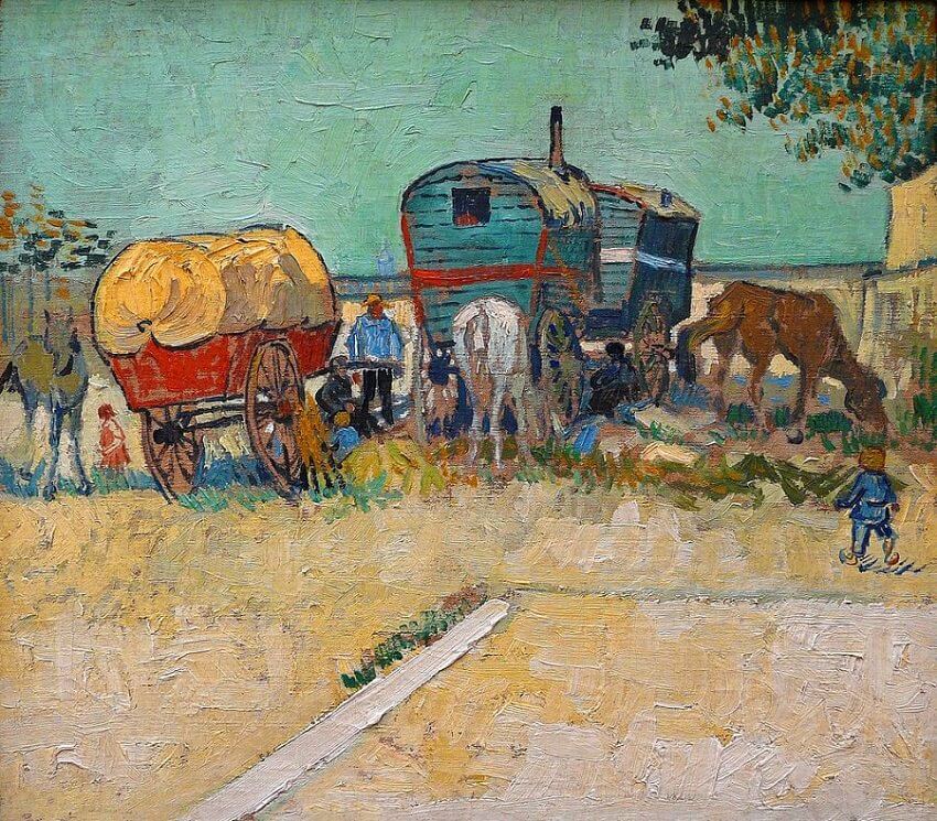 Camps de Tziganes avec des voitures attelées - Van Gogh