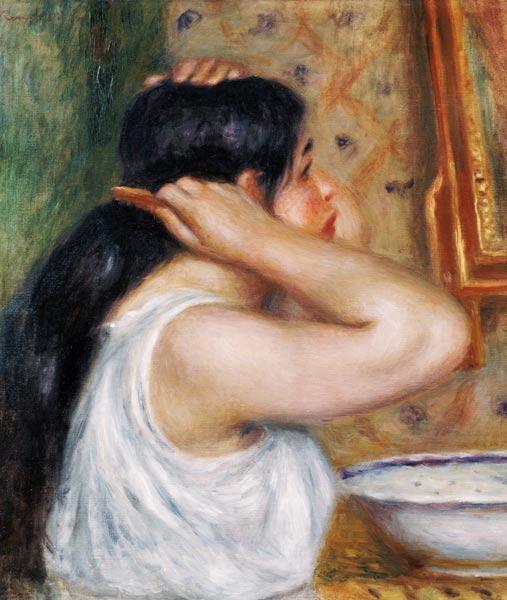 Fille se peignant les cheveux - Pierre-Auguste Renoir
