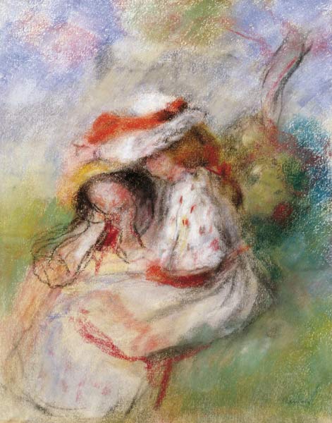 Deux jeunes filles dans un jardin - Pierre-Auguste Renoir