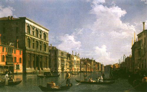 Grand Canal : vue Sud-Ouest du Palazzo Grimani tonne le Palazzo FoscAri le - Canal Giovanni Antonio