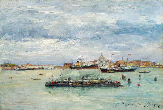 Gray Day on the Lagoon (A Passenger Boat — Venice) - William Merritt Chase