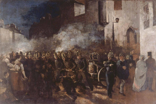 Pompiers courant vers un incendie - Gustave Courbet