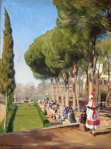 Len, "Journée d'été à la Villa Borghese à Rome" - Hans Andersen Brendekilde