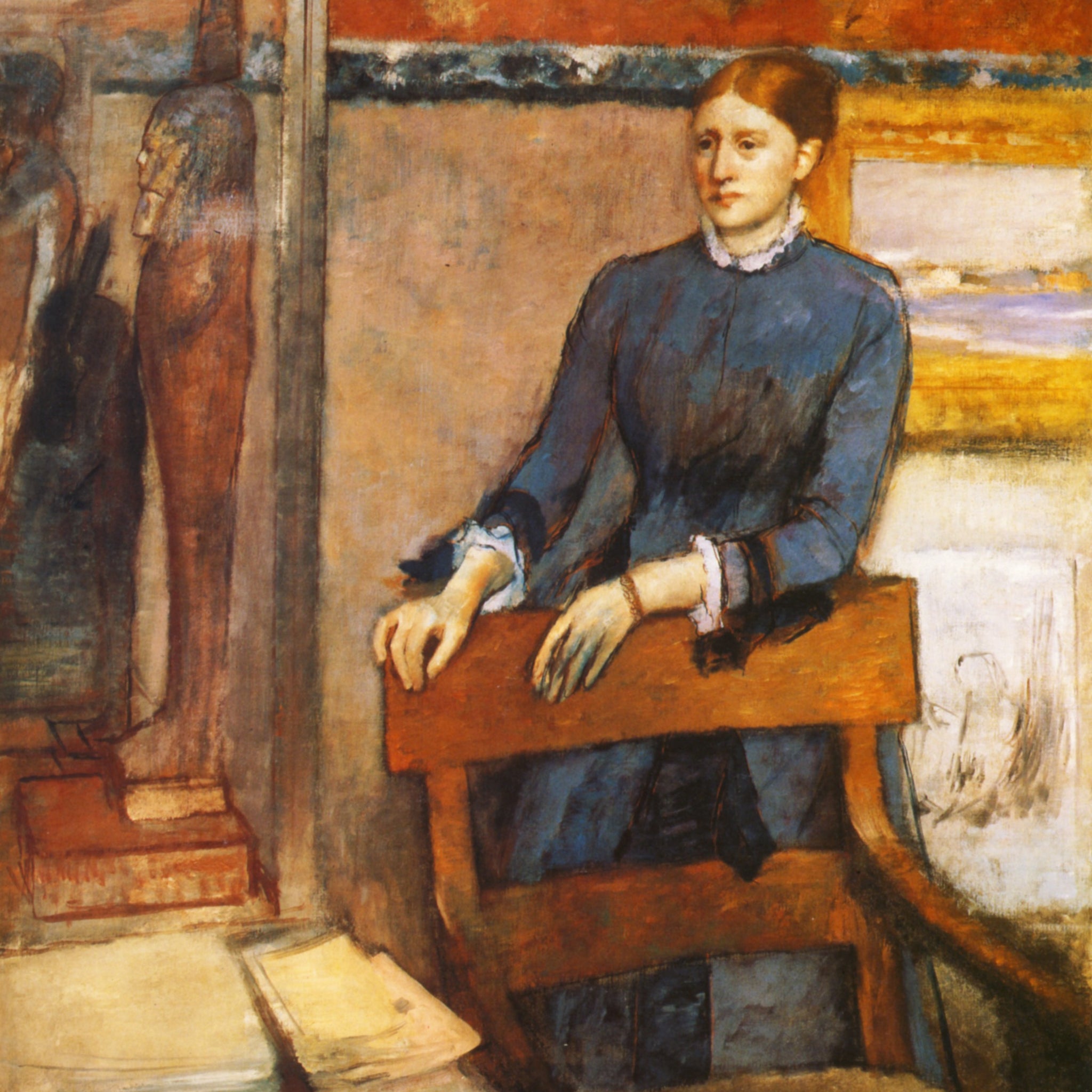 hélène rouart dans le cabinet de travail de son père - Edgar Degas