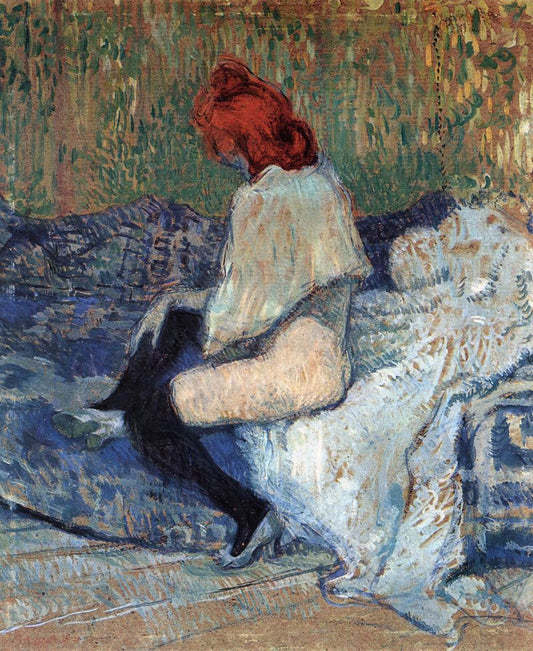 Femme aux cheveux roux sur un canapé - Toulouse Lautrec