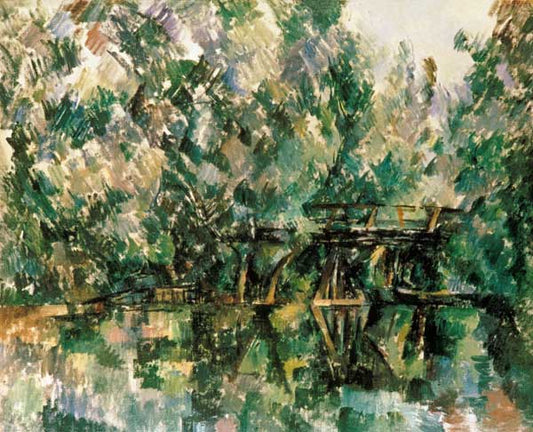 Pont en bois au-dessus d'un dos - Paul Cézanne