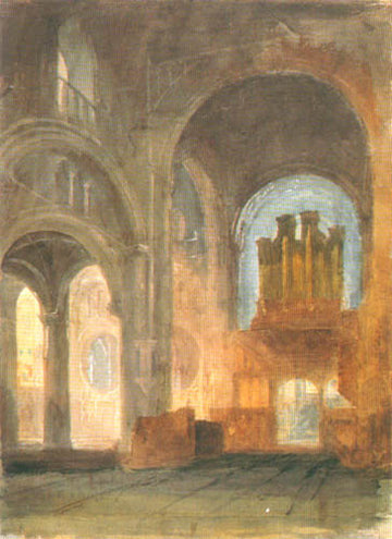 Vue à l'intérieur de la cathédrale chrétienne - William Turner