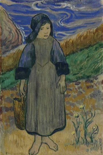 Jeune femme bretonne au bord de la mer - Paul Gauguin