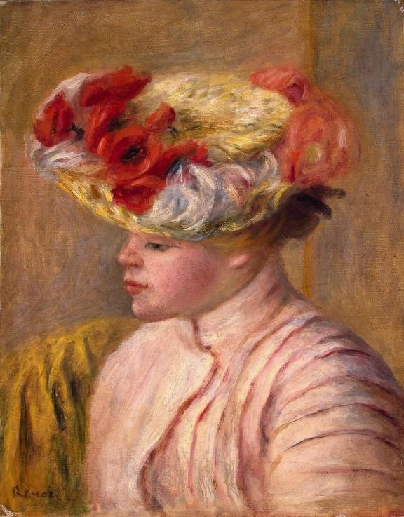 Jeune femme avec un chapeau à fleurs - Pierre-Auguste Renoir