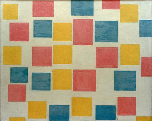 Composition avec des zones colorées - Mondrian
