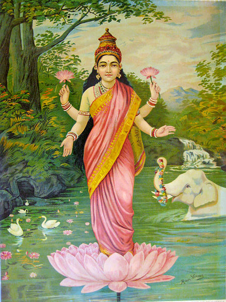 Lakshmi, the goddess of wealth - Raja Ravi Varma
