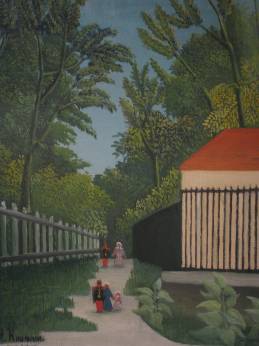 Paysage dans le parc de Montsouris avec cinq personnages - Henri Rousseau