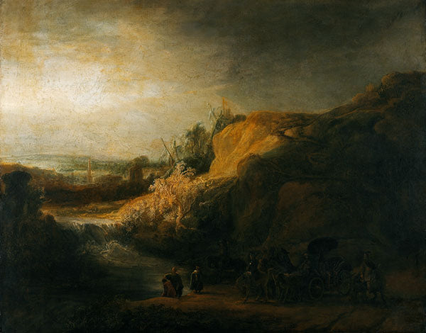 Paysage avec le baptême de l'Eunuque - Rembrandt van Rijn